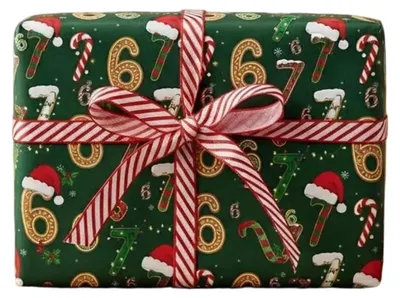 Productafbeelding van Kraftpapier Rol met Feestmotieven voor Cadeauverpakking