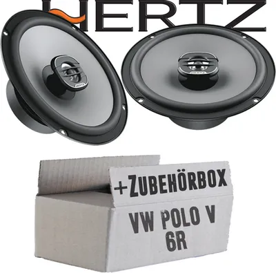 Produktbild von Lautsprecher Boxen Hertz X 165 - 16,5cm Koax Auto Einbauzubehör - Einbauset passend für VW Polo 6R Front Heck - justSOUND