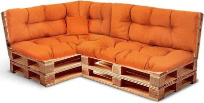 Produktbild von Best Wool rückenlehne für palettenkissen set, wetterfestes europaletten polster mit Polyurethanflockfüllung – orange 2×120x40, 2×120x80, 60x40, 40x40 cm