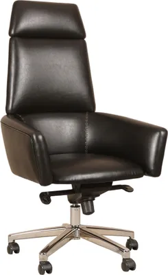 Zdjęcie produktu dla Czarne ergonomiczne krzesło biurowe wykonane z imitacji skóry o nowoczesnym designie