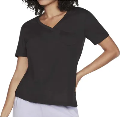Produktbild von SKECHERS Damen V-Neck T-Shirt Schwarz, Größe M
