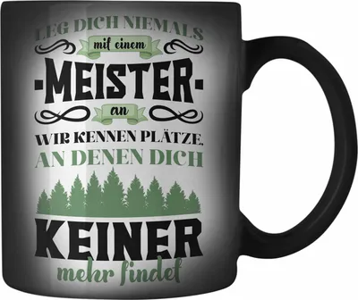 Produktbild von Trendation - Meister Prüfung Bestanden Geschenk Meisterprüfung Farbwechsel Zauber-Tassen Mann Metallbauer Schreiner Dachdecker Maler Elektrotechnik Elektronik (Schwarz)