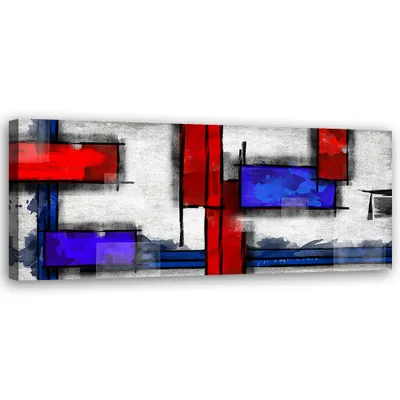 Produktbild von Leinwandbild Geometrische Abstraktion 150x50 Feeby Bunt bild für die wand bereit zum aufhängen
