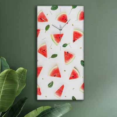 Produktbild von Wohnzimmer Leinwand Uhr Geräuschlos Küche 30x60 Weiße, Früchte, Motive, weiße Zeiger