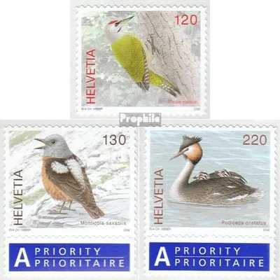 Produktbild von Briefmarken Schweiz 2008 Mi 2057-2059 (kompl.Ausg.) postfrisch Freimarken: Vögel