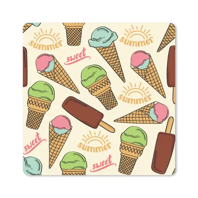 Produktbild von MuchoWow® Mauspad Mousepad Lebensmittel - Muster - Eiscreme 20x20 cm - Mousepads - Maus Mat - Pad - Mausunterlage - Desk Mat - Bureauartikeln