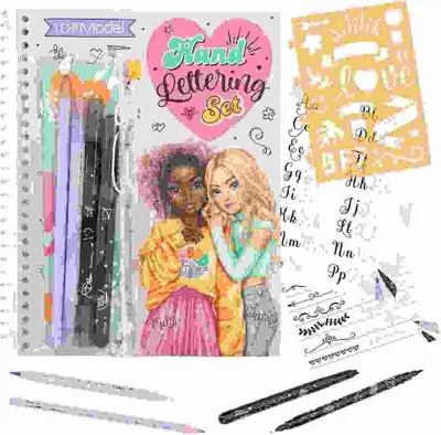 Image de Set de coloriage Handlettering TOPModel, avec 4 crayons et des modèles d'écriture,, Depesche