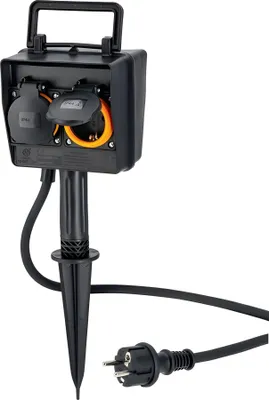 Produktbild von Hama 00223305, Schwarz, Kunststoff, IP44, Garten, Schmutzabweisend, Spritzwassergeschützt, 1 Stück(e)