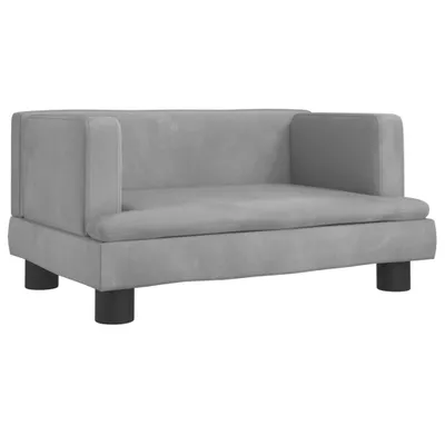 Image de vidaXL Lit pour chien gris clair 60x40x30 cm velours
