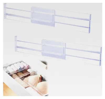 Produktbild von Kunststoff Schubladentrenner, Verstellbarer Schubladenorganisator, Transparente Schubladenteiler, 2 Stück