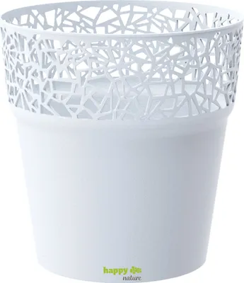Produktbild von Kunststoff Blumentopf Ibo weiß  Ø 14,5 cm Höhe 15 cm