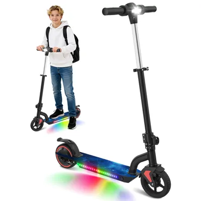 Produktbild von Elektroroller Kinder 6–14 Jahren, Kinder E Roller Mit Verstellbarer Höhe, 5.2 Ah AKKU, 130W Motor, Reichweite 15 km, 16 km/h, Elektroscooter Schwarz