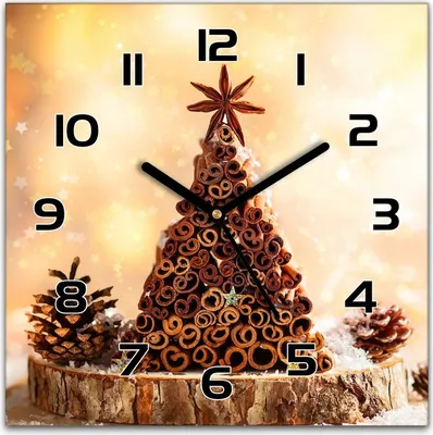 Produktbild von Moderne Wanduhr aus Glas Berührungsfreier Mechanismus Weihnachtsbaum 30x30 cm