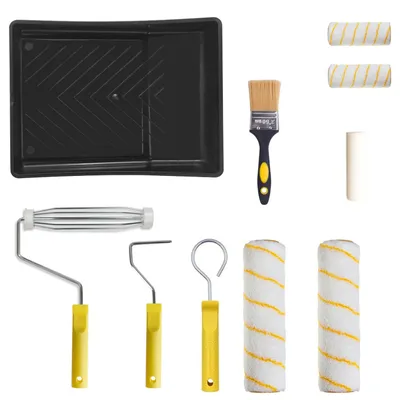 Produktbild von Farbroller Set Malerset Streichen Farbwalze Bügel Mit 10-Teiliger (23cm/10cm Rollenunterstützung und MalerwalzeLackierwalze), 23cm/10cm Rollenunterstü