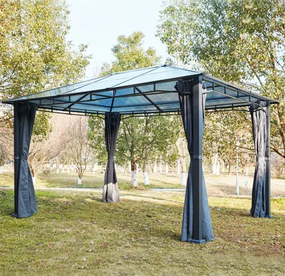 Produktbild von DMS® Pavillon 3x4m Gartenpavillon Partyzelt Polycarbonatdach Alu Zelt Wasserdicht GP-02