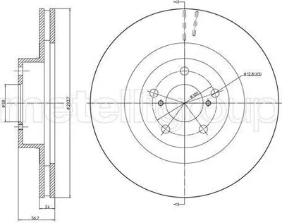 Produktbild von 2x METELLI Bremsscheibe 23-1132C für TOYOTA GT 86 Coupe (ZN6_) 56 7mm 293 5mm