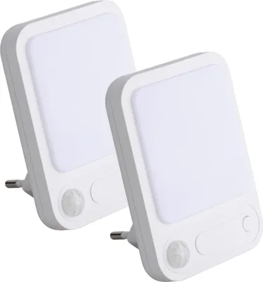 Produktbild von 2x LED Nacht Licht Steckdose Steckerleuchte Sensor Infrarot Nacht Lampe SEBSON