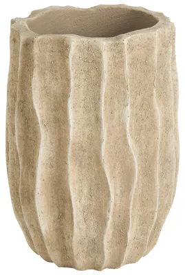 Produktbild von BELIANI Blumentopf Beige Zement Rund 32 x 42 cm Modernes Design Großer Blumenkübel Garten Balkon Innen- und Außenbereich