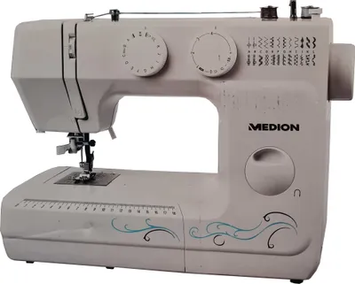Image de Medion MD 18205 Machine à coudre à bras libre, boutonnière et enfilage automatique - Blanc