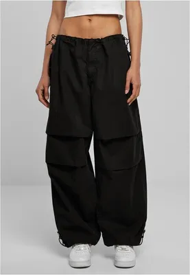 Image de Dámské kalhoty Urban Classics Pantalon parachute en coton pour dames noir - XXL