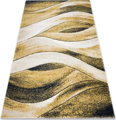 Produktbild von Teppich FUSION 1617 gelb / creme - Wellen, modern, abstrakt Gelb 80x150 cm