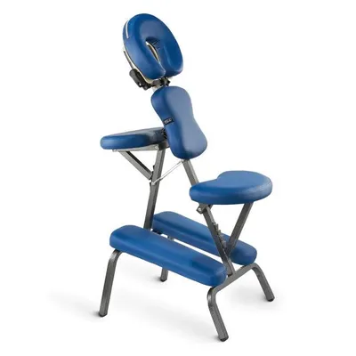 Produktbild von 4FIZJO Massage-Stuhl klappbar, verstellbar, für Rücken, Nacken, Arme, tragbar, Blau
