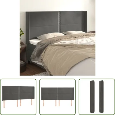 Produktbild von The Living Store Kopfteil mit Ohren Dunkelgrau 183x16x118/128 cm Samt