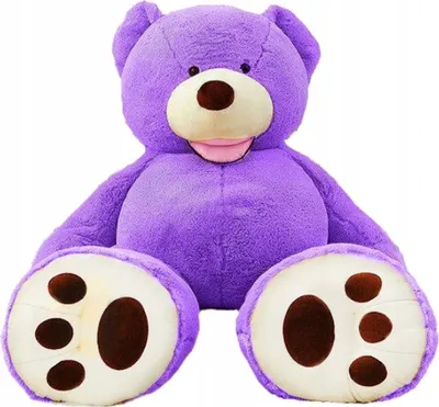 Produktbild von Riesen Teddybär Kuschelbär 90 cm Groß lila Plüschbär Kuscheltier samtig weich
