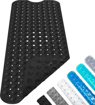 Produktbild von Famanu Antirutschmatte für Bad und Dusche - 100 x 40 cm, schwarz