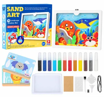 Produktbild von Sandmalerei-Set für 3D-Bilder, Set mit Meerestieren