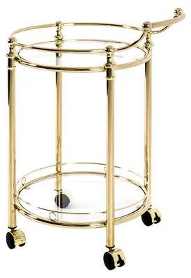 Produktbild von HAKU Servierwagen vermessingt - Metall, Sicherheitsglas 5 mm, B/H/T: 59x79x49 cm