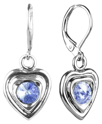 Produktbild von LUISIA® Ohrringe Lisanne Herzanhänger mit Premium Kristallen - Hellblau
