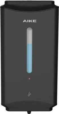 Image de Distributeur automatique de savon liquide 1100 ml, élégant distributeur de savon pour les mains en acier inoxydable, noir
