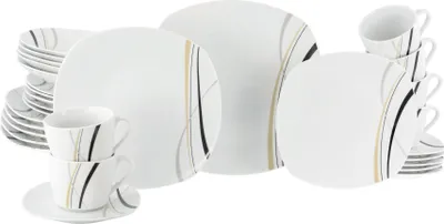 Obrázok produktu pre CreaTable, 24030, Square City Line, kombinovaná sada 30 dielov, porcelán