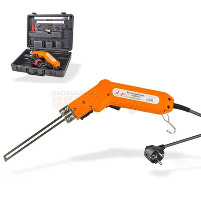 Produktbild von DEMA Styroporschneider ST 15, 26 x 4 x 8.5 cm, 230V/50Hz, stufenlos regelbar bis 500°C, inkl. Systemkoffer und 2 Schneidemesser, für Styropor, Wachs, Schäume und Dämmungen