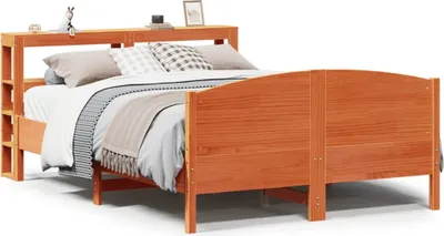Productafbeelding van Maison Exclusive - Bed met matras, donkerbruin, 150 x 200 cm, massief grenenhout
