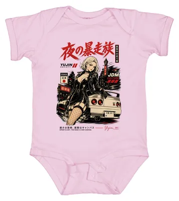 Productafbeelding van JDM-cultuur, Osaka, nacht, Japan, straatracen, anime-meisje, Y2K, tuning, babybody, roze, maat 12/18