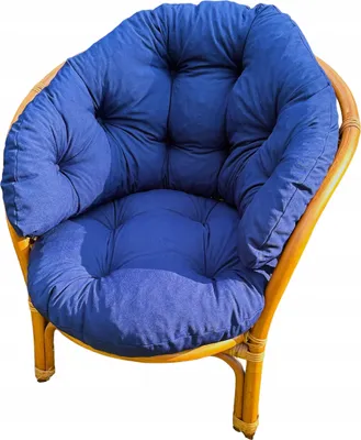 Produktbild von Kissen für einen Rattan-Gartenstuhl, marineblau,  Kissen für die Rückenlehne und Sitzfläche eines Rattan-Gartenstuhls