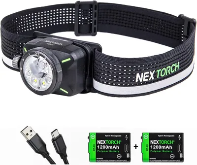 Produktbild von NEXTORCH eStar – ultraleichte 1300-Lumen-Stirnlampe mit 2. Akku