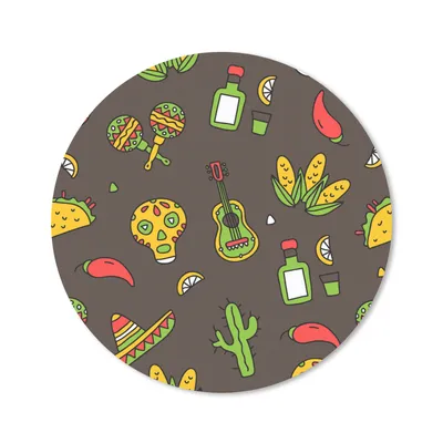 Produktbild von MuchoWow® Mauspad Mousepad Muster - Mexiko - Sombrero 40x40 cm - Mousepads - Maus Mat - Pad - Mausunterlage - Schreibtisch Accessoires