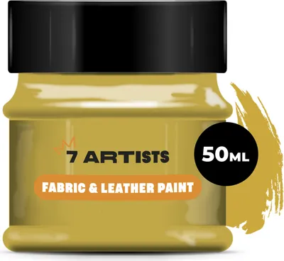 Produktbild von 7 Artists Acryl Farbe, Leder Farbe, Stoff Farbe, Textil Farbe, Acrylfarbe 50ml Gold - Wasserfeste Acrylfarbe zum Textil Färben/Leder Färben & Acrylfarben Künstlerbedarf