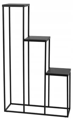 Produktbild von Framado Simple Metall Blumenständer 3 Ablagen Schwarz 100cm