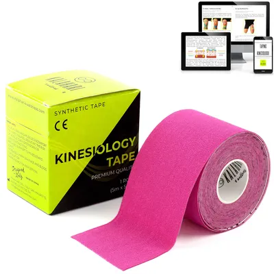 Image de KALAHARI Kinesiology Tape avec instructions dans un eBook - Kinesiotape élastique et résistant à l'eau pour une meilleure adhérence à l'eau et à la transpiration (5cm x 5m)