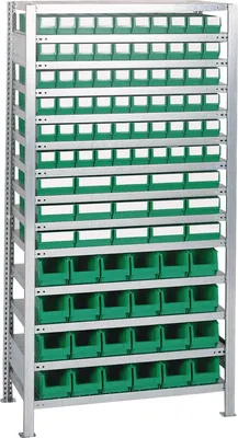 Produktbild von Steckregal H2000xB1000xT400mm Anbauregal 14 Stahlbden 90 x 3, 15 x 4 blau