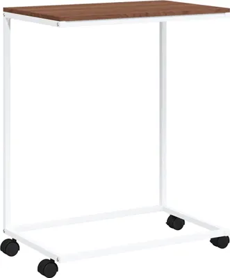 Produktbild von vidaXL Beistelltisch mit Rollen Weiß 55x35x70 cm Holzwerkstoff