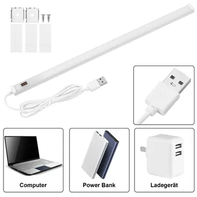 Produktbild von 30cm LED Unterbauleuchte Warmweiß mit Sensor, 5W Küchenlampe mit Bewegungsmelder, LED Lichtleiste, Schrankbeleuchtung Schranklicht