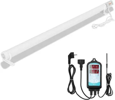 Zdjęcie produktu dla Ogrzewacz do roślin 240 W - 125 cm - z termostatem i timerem - ogrzewa rośliny i chroni przed zimnem -