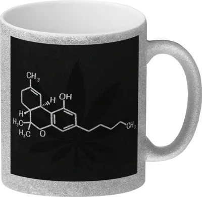 Produktbild von THC Molekül Glitzer-Kaffeebecher