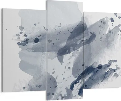 Produktbild von Bild auf Leinwand - Leinwandbild - 3 Teile - Abstraktion Blau Minimalismus - 130x100cm - Wand Bild - Wanddeko - Wandbilder - Leinwanddruck - Bilder - Wanddekoration - Leinwand bilder - CB130x100-4941