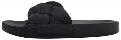 Image de Sandales plates en nylon tressé Tommy Hilfiger, pour femme, couleur noire, style décontracté